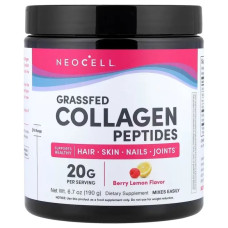 Пептиди колагену трав'яної відгодівлі, смак ягідний лимон, Neocell Grassfed Collagen Peptides, 190 г