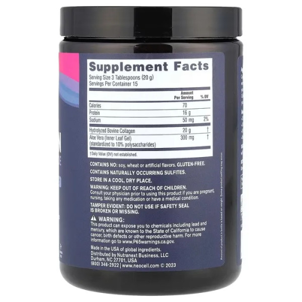 Супер колаген з алое, Super Collagen, Neocell, порошок, без смаку, 300 г