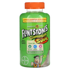 Мультивітаміни для дітей кислі мармеладки, Children's Multivitamin Sour Gummies Flintstones, 180 жувальних цукерок