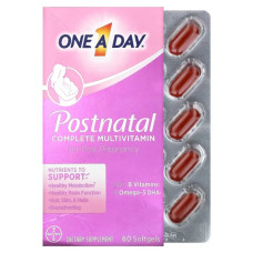 Полівітаміни після пологів, Postnatal Complete Multivitamin One-A-Day, 60 гелевих капсул