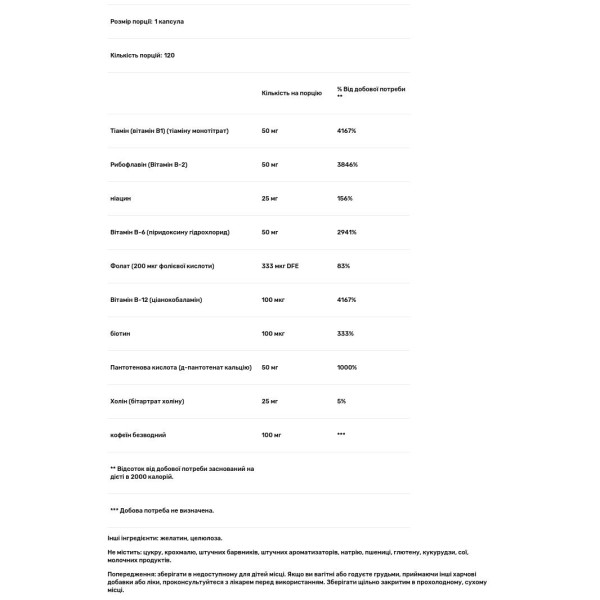 Комплекс вітамінів групи В + енергія, B-Complex + Energy, GNC, 120 капсул