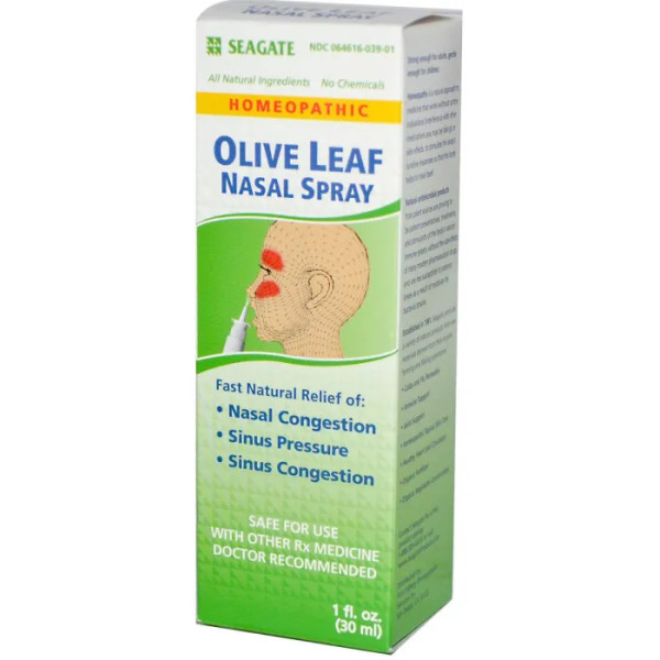 Назальний спрей з листям оливи, Olive Leaf Nasal Spray, Seagate, 30 мл