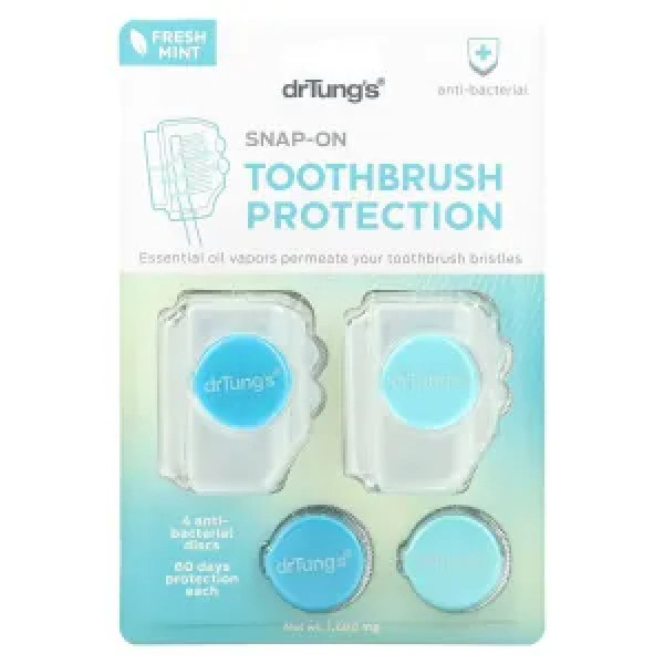 Протектор для зубної щітки, Snap-On Toothbrush Protection, Dr. Tung's, свіжа м'ята, 1600 мг
