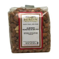 Мигдаль обсмажений солоний, Almonds Roasted & Salted Bergin Fruit and Nut Company, 454 г