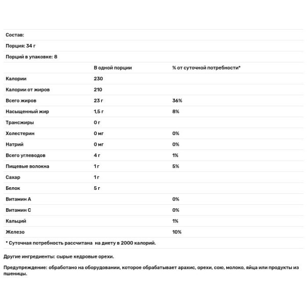 Орехи кедровые, Pine Nuts, Bergin Fruit and Nut Company, 255 г