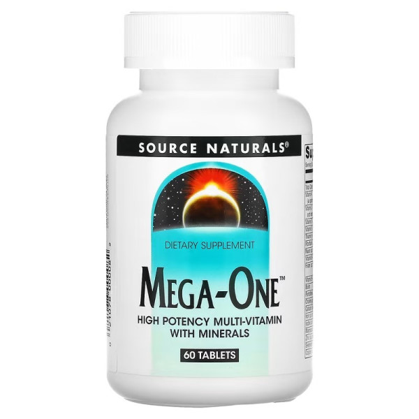 Мультивітаміни Mega-One, Multi-Vitamin with Minerals, Source Naturals, по 1 на день, 60 таблеток