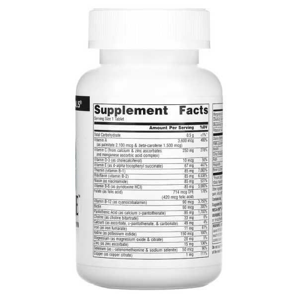 Мультивітаміни Mega-One, Multi-Vitamin with Minerals, Source Naturals, по 1 на день, 60 таблеток