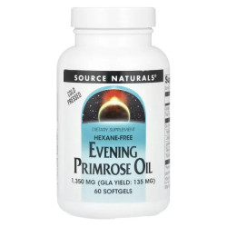 Масло вечерней примулы 1350 мг, Source Naturals Evening Primrose Oil, 60 гелевых капсул