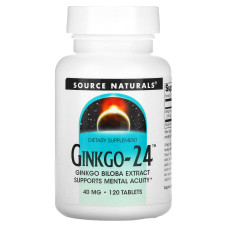 Гінкго білоба 40 мг, Source Naturals Ginkgo, 120 таблеток