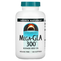 Олія огірника Mega GLA 300, Source Naturals, 120 капсул