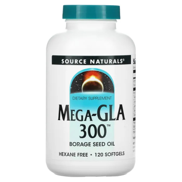Масло огуречника (Mega-GLA 300), Source Naturals, 120 капсул