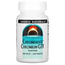 Хром, Source Naturals Chromemate Хром GTF, 200 мкг, 240 таблеток