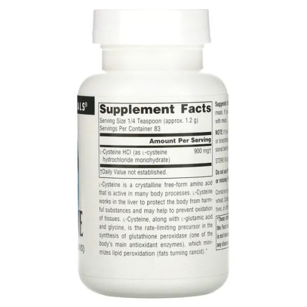 Цистеин, L-Cysteine, Source Naturals, 100 г