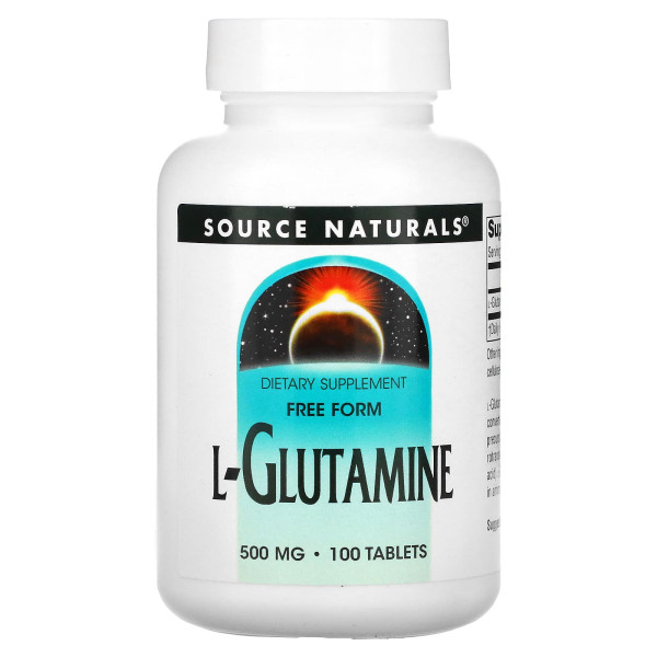 Глютамін, L-Glutamine, Source Naturals, 500 мг, 100 таблеток