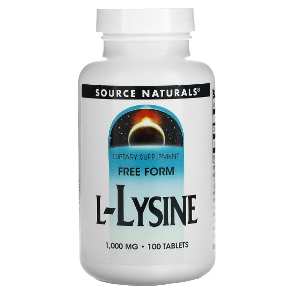 Лізин, L-Lysine, Source Naturals, 1000 мг, 100 таблеток