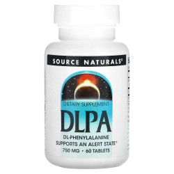 DL-фенилаланин, Source Naturals DL-Phenylalanine, 750 мг, 60 таблеток
