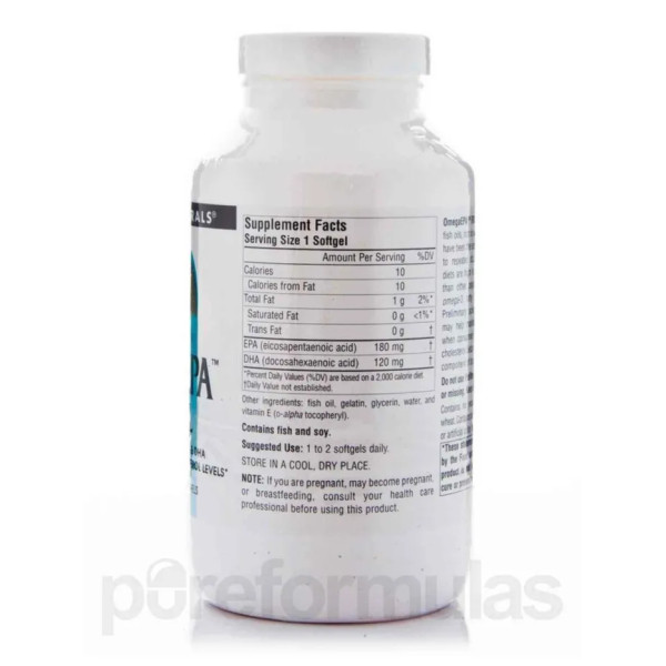 Риб'ячий жир в капсулах, OmegaEPA Fish Oil, Source Naturals, 1000 мг, 200 капсул