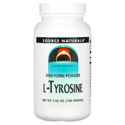 Тирозин, Source Naturals L-Tyrosine, свободная форма, 100 грамм