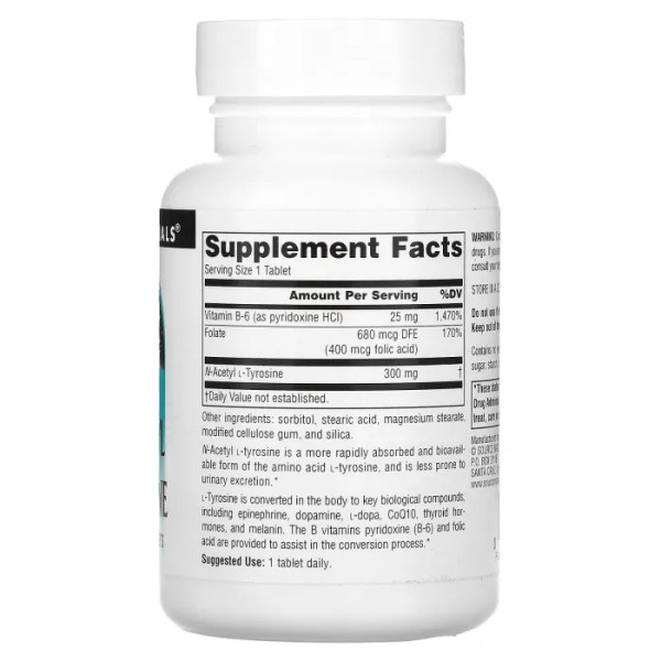 Ацетил тирозин, N-Acetyl L-Tyrosine, Source Naturals, 300 мг, 120 таблеток