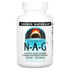 N-ацетилглюкозамін 500 мг, Source Naturals N-A-G, 120 таблеток
