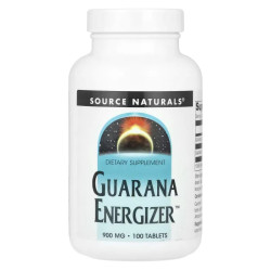 Гуарана 900 мг, Source Naturals Guarana Energizer, 100 таблеток