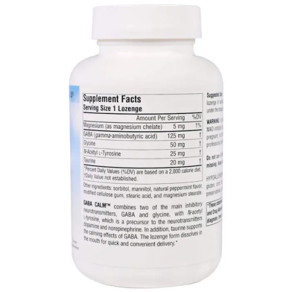 ГАМК с ароматом мяты (GABA Calm), Source Naturals, 120 таблеток