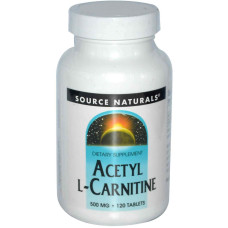 Ацетилкарнітин, Source Naturals Ацетил L-Карнітин, 500 мг, 120 таблеток