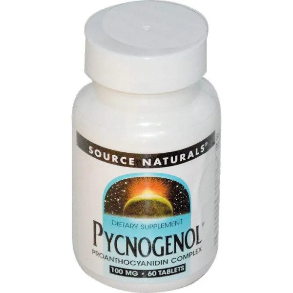 Пикногенол, Pycnogenol, Source Naturals, 100 мг, 60 таблеток