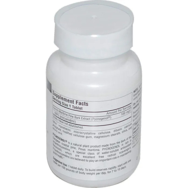 Пикногенол, Pycnogenol, Source Naturals, 100 мг, 60 таблеток