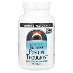 Поддержка нервной системы, Source Naturals St. John's Positive Thoughts, 90 таблеток