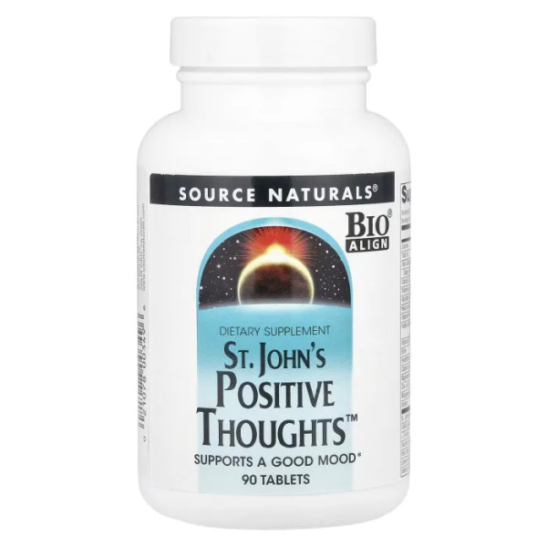 Підтримка нервової системи St. John's Positive Thoughts, Source Naturals, 90 таблеток