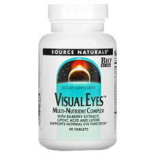 Вітаміни для очей, Source Naturals Visual Eyes, комплекс, 90 таблеток