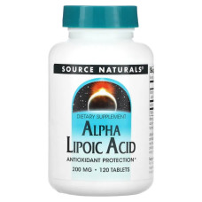 Альфа-липоевая кислота 200 мг, Source Naturals Alpha Lipoic Acid, 120 таблеток