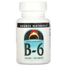 Вітамін В6, Source Naturals Вітамін B-6, підтримка імунної системи, 100 мг, 100 таблеток
