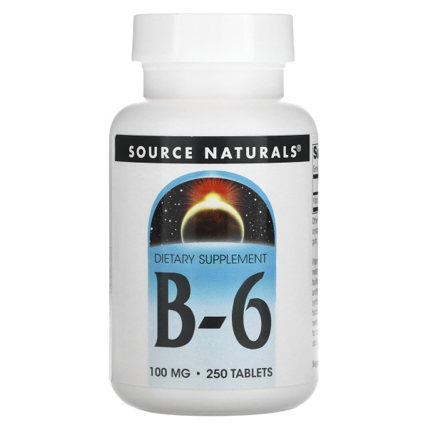 Вітамін В6, Vitamin B-6, Source Naturals, підтримка імунної системи, 100 мг, 250 таблеток