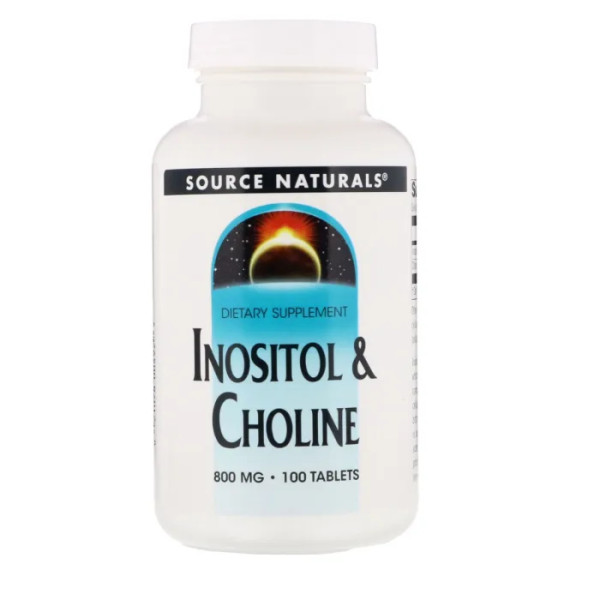Холин и Инозитол, Inositol Choline, Source Naturals, 800 мг, 100 таб.