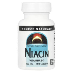 Ніацин 100 мг, Source Naturals Niacin, 100 таблеток