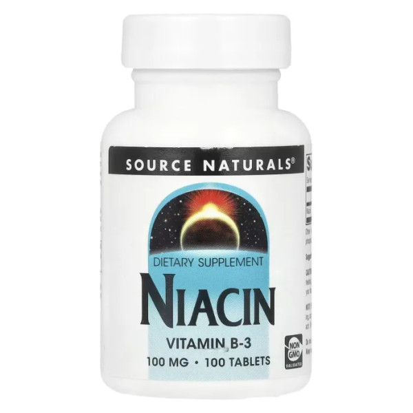 Ніацин, Niacin, Source Naturals, 100 мг, 100 таблеток