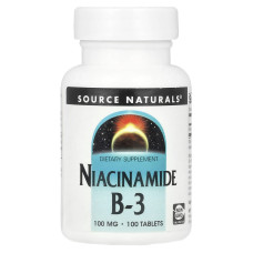 Ніацинамід 100 мг, Niacinamide B-3 Source Naturals, 100 таблеток