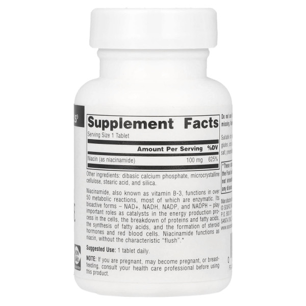 Ніацинамід (В-3), Niacinamide B-3, Source Naturals, 100 мг, 100 таблеток