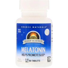 Мелатонін 3 мг, Source Naturals Melatonin, 60 таблеток