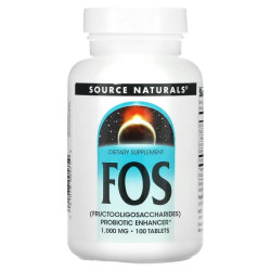 Фруктоолігосахариди 1000 мг, Source Naturals FOS, 100 таблеток
