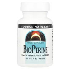 Біоперин 10 мг, Source Naturals Bioperine, 60 таблеток