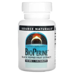Біоперин 10 мг, Source Naturals Bioperine, 120 таблеток