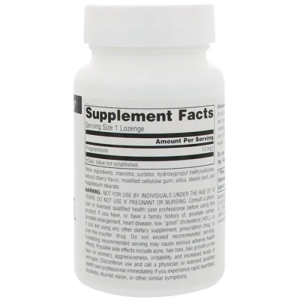 Прегненолон, Pregnenolone, Source Naturals, вишневый, 10 мг, 120 леденцов