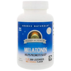 Мелатонін 1 мг, Source Naturals Melatonin, смак апельсин, пастилки, 300 шт