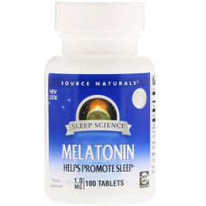 Мелатонін 1 мг, Source Naturals Melatonin, 100 таблеток