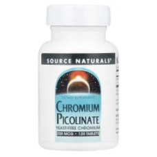 Хром пиколинат 200 мкг, Chromium Picolinate Source Naturals, 120 таблеток