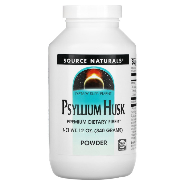 Псилліум, Подорожник (Psyllium Husk), Source Naturals, порошок, 340 гр.