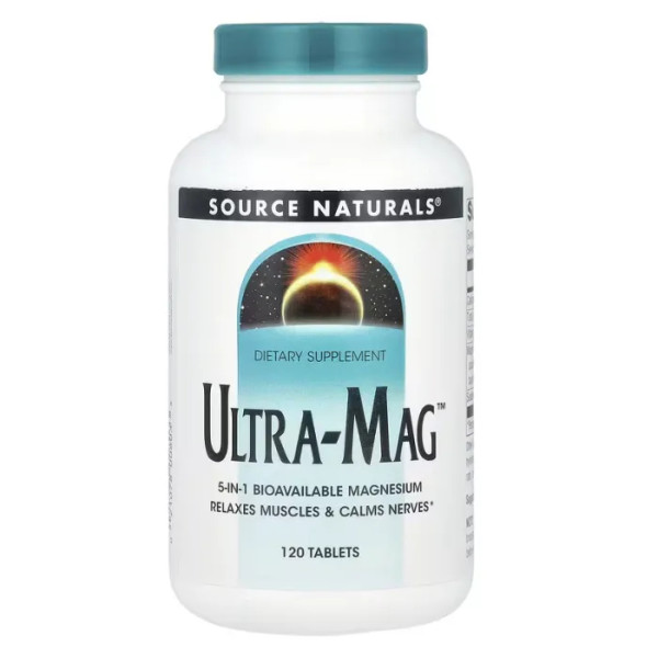 Магний (ультра), Ultra-Mag, Source Naturals, 120 таблеток